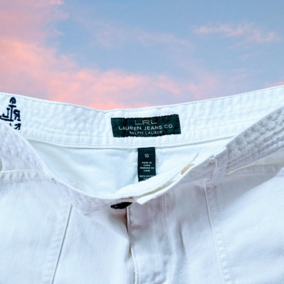 🎉SOLD🆕 Lauren Ralph Lauren White Denim Shorts size 10 - Picture 6 of 8
